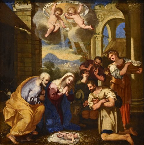 Natività con adorazione dei pastori