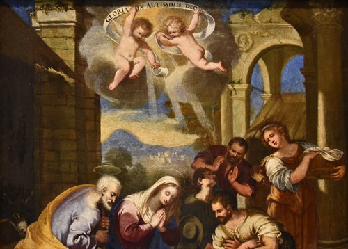 Natività con adorazione dei pastori